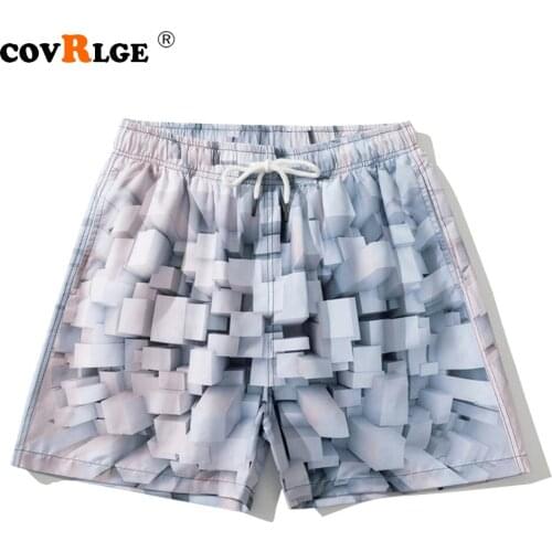 Covrlge Summer Beach Shors Mens 3D Printed Shorts Plus Size Loose Style Mens Outer Wear Sports Five-point Beach Pants MKD089