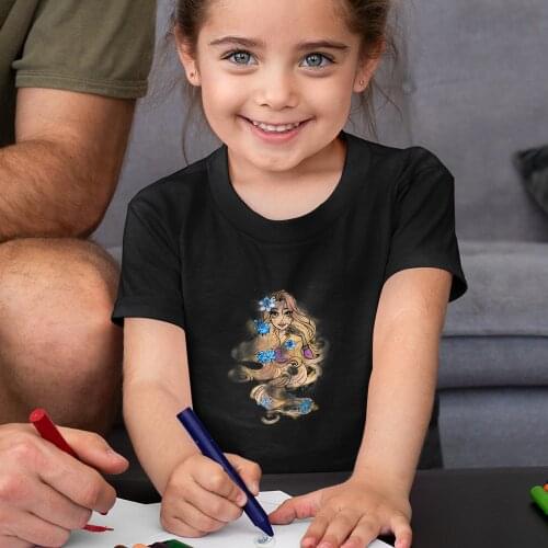 Disney Rapunzel Princess Pattern Children T-shirts Fashion Summer New Products Kawaii Short Sleeve Color Kids T Shirts Comfort