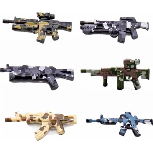 Creactor Military Weapon Machine Guns Series For Children Accessories Pistol Toys Bricks Military Compatible Building Blocks