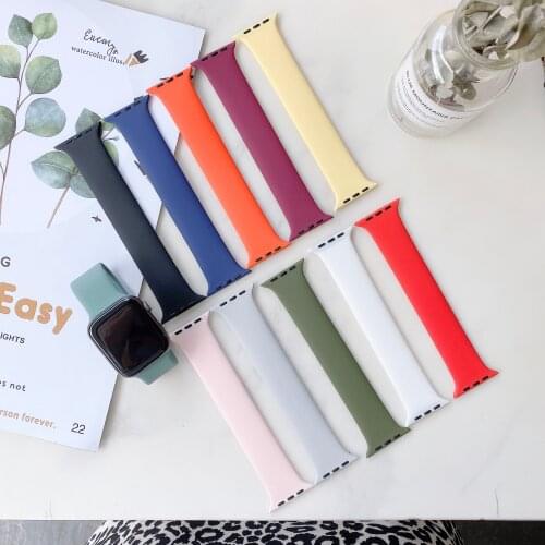 Stretch silicone for Apple Watch Band 40mm 44mm iWatch serie 4/5/6/SE Elastic Belt Silicone Solo Loop bracelet Apple watch band