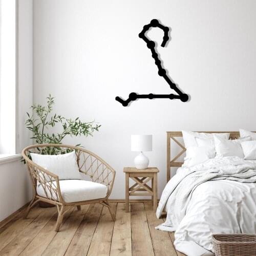 Pisces Zodiac Map Metal Black Wall Art Decorative Constellations large wall decor for Bedroom Living Room Office Home Decor