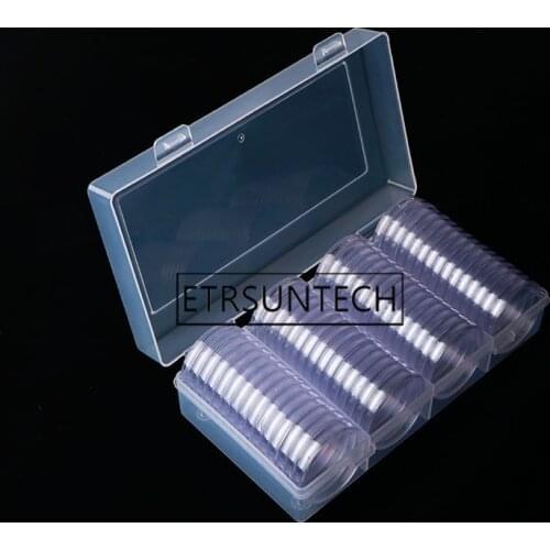 20sets Clear Round 41mm Direct Fit Coin Capsules Holder Display Collection Case With Storage Box For 1 oz American Silver Eagles