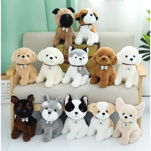 22/30/40cm Cute Simulation Puppy Dog Plush Toy Kids Dolls Teddy Chihuahua Bulldog Saint Bernard Stuffed Soft Toys for Children