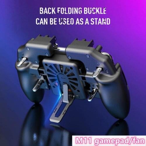 PUBG Mobile Joystick Controller L1R1 Trigger Gamepad For COD IOS Android Six 6 Finger Call Of Duty Mobile Gamepad Cooling Fan