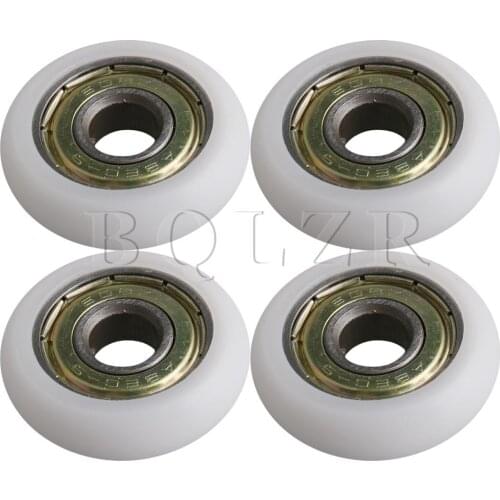 BQLZR 4x White Ball Bearing Guide Pulley Roller Round Wheel 8x30x8.5mm for Window