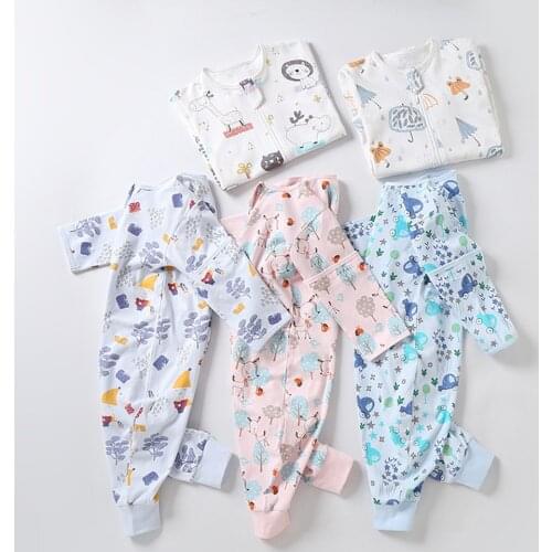 Newborn Baby Childrens Clothes Pure Cotton Spring And Autumn Single Layer Detachable Sleeve BABY BODYSUIT Baby Sleep