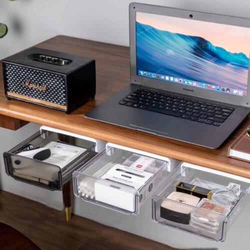 Under the desk drawer desktop storage box office finishing box student desk rack stationery invisible storage drawer