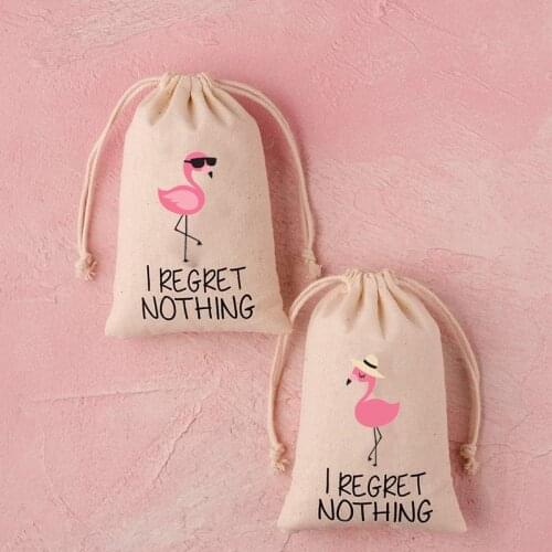 I Regret Nothing Flamingo gift Bag Bride to Be Bachelorette hen Party wedding engagement Bridal Shower bride to be decoration