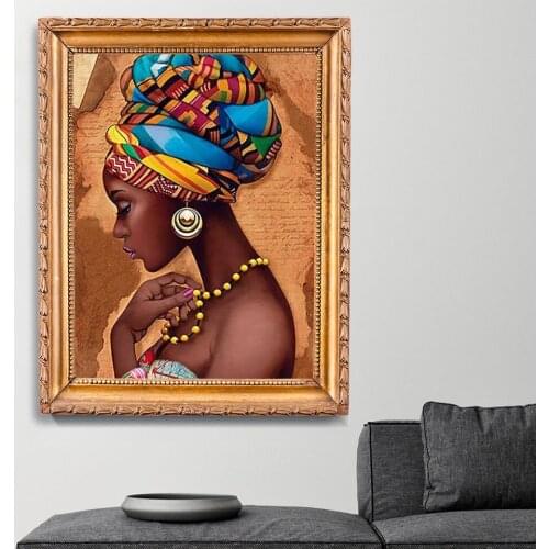 Full Square Diamond Embroidery Portrait 5D DIY Diamond Painting South African Girl Cross stitch Kit Picture Of Rhinestones Decor