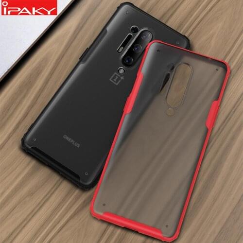 For OnePlus 8 Pro Case IPAKY Matte Transparent Silicone PC Hybrid Case Shockproof Armor Cover for OnePlus 8 Case