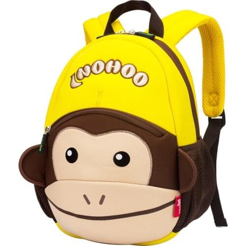3D Cartoon Yellow Monkey School Backpack for Kids Kindergarten Boys School Backpack Toddler Girls Child Book Bag Mochila Escolar