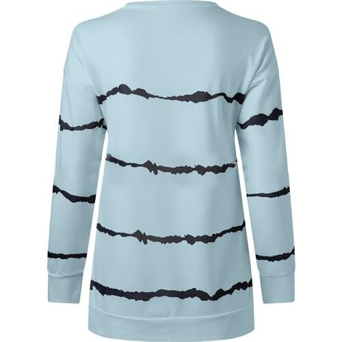 Sweater Oversize Mujer Sweater Mujer Casual Stripe Print Round Neck Sweater Long Sleeve Moletom Feminino Sweater Mujer 2021