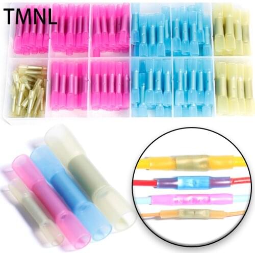 Heat Shrink Butt Connectors Cable Terminals Waterproof Insulated Wire Soldering faston Electrical Splice Shrinkage Car Wireway
