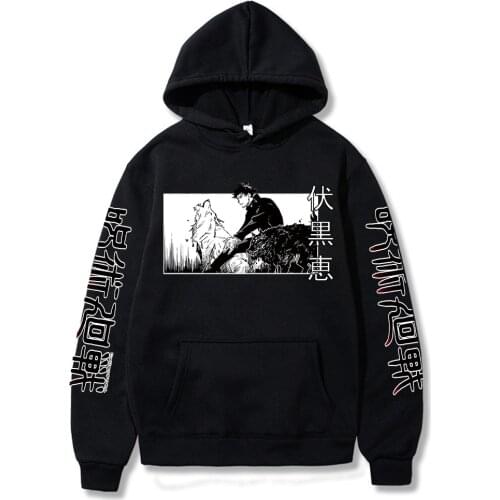 Japanese Anime Hoodies Jujutsu Kaisen Men Women Winter Pullovers Sweatshirts Megumi Fushiguro Hoody Tops Mens Hoodies