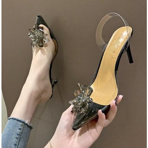 Luxury Women Pumps Transparent High Heels Sexy Pointed Toe Slip-on Wedding Party Brand Fashion Shoes for Lady Size 35-43