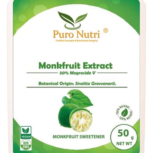Ultra 100% Pure Natural monkfruit extract 50% Mogroside V Luo Han Guo Sweetener powder 50G