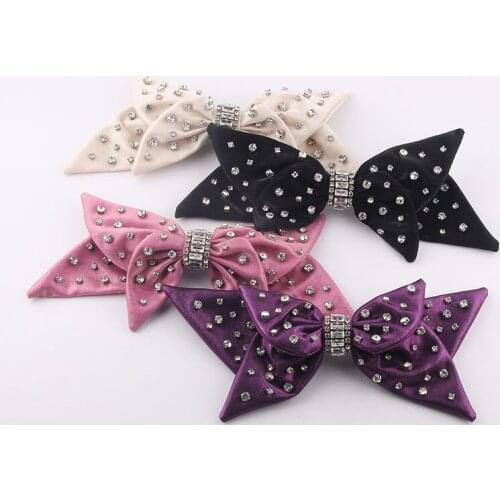 Bow inlaid rhinestone hairpin New fashion personality full of rhinestone bow hairpins ladies street shooting grabbing clip 945