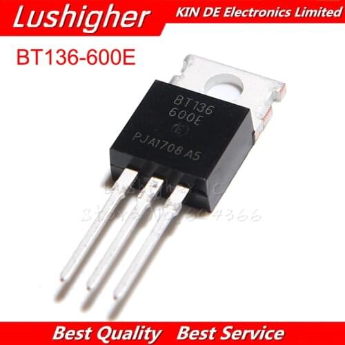 10PCS BT136 TO-220 BT136-600 TO220 BT136-600E Triac 600V 4A New Original IC