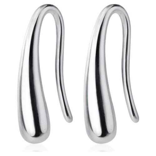 100% Real. 925 Sterling Silver Fine Jewelry Polished Waterdrop Hook Ear Piercing Earrings C-E7347