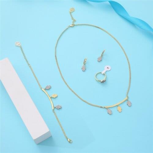 2021 Feb wedding gold jewelry set for women crystal beads fashion jewelry set copper high quality jewelry set