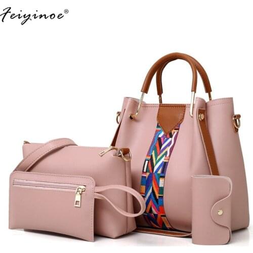 4 Pcs/set Women Handbag 2020 Messenger Bags For Ladies Fashion Shoulder Bag Lady PU Leather Casual Female Shopper Tote