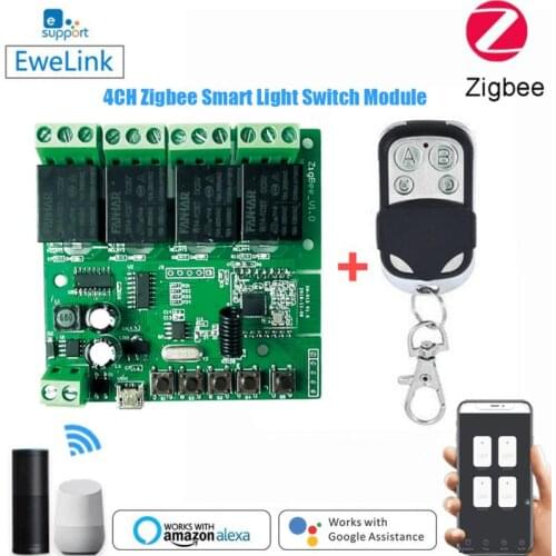 4CH DC5-32v Ewelink ZigBee Relay Module Remote Control Light Switch Vioce Alexa Google Home Sonoff/Tuya Smart Hub Gateway Bridge