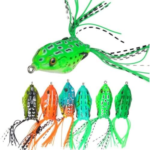 6Pcs/lot 6cm 14g Isca Artificial Frog Wobblers Soft Fishing Lure With Bass Hook For Sea 3D Eyes Lifelike Soft Bait