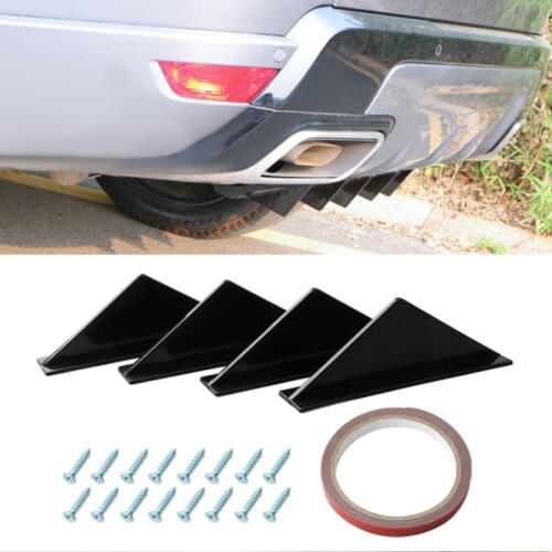 Car Modified Rear Bumper Spoiler Small Surround Chassis Decoration Universal Deflector Plus Rear Lip Fender 4 Pieces Protector