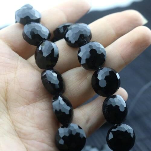 10pcs 14x8MM Faceted Crystal Beads Black Rondelle Faceted Crystal Beads Pendant Charm Crystal Decoration,Free Shipping