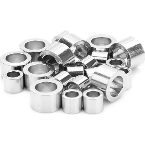 20pcs/lot Stainless Steel Metal Tube Spacer Beads Charms Slider Big Hole Beads for Jewelry Making DIY Leather Bracelet Findings