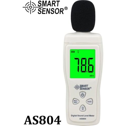 Smart Sensor AS804 Digital Sound Level Meter Decibel 30d-130dB Diagnostic-tool Monitoring Tester Noise DB Detector Analyzer