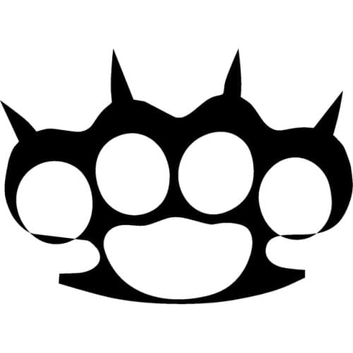 Dawasaru Brass Knuckles Spikes Car Stickers for Truck Window Bumper Auto SUV Door Kayak Car Body Vinyl Decal 13cm*9cm