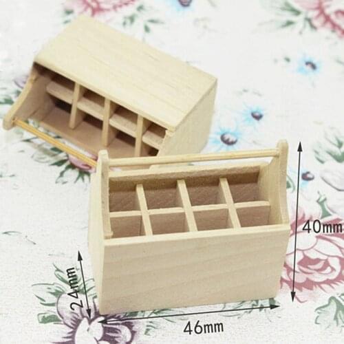 1 Pc 1/12 Scale Wooden Toolkit Toolbox Furniture Set Miniature Dollhouse Life Scenes Dolls Accessories(Tool Not Including)