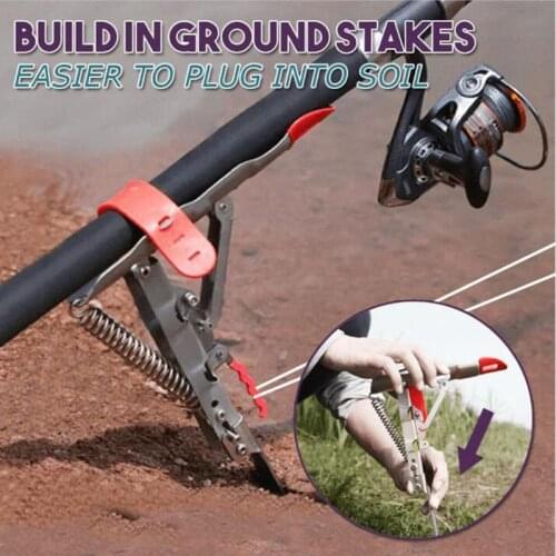 OOTDTY Stainless Steel Rod Stand - Rod Holder for Bank Fishing Automatic Spring Fishing Rod Holder Offering