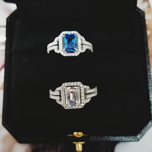 Original real 925 Sterling Silver Ring Finger anel aneis CZ Stone for Women Jewelry Pure Wedding Engagement personalized R2101S