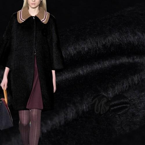 Red Raspberry Black NavyBlue Suri Wool Overcoating Garment Materials Winter Women Overcoat Sewing DIY Cloth Fabrics Freeshipping