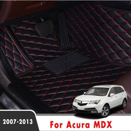 LHD Car Floor Mats For Acura MDX 2013 2012 2011 2010 2009 2008 2007 Auto Interior Accessories Leather Styling Custom Protector