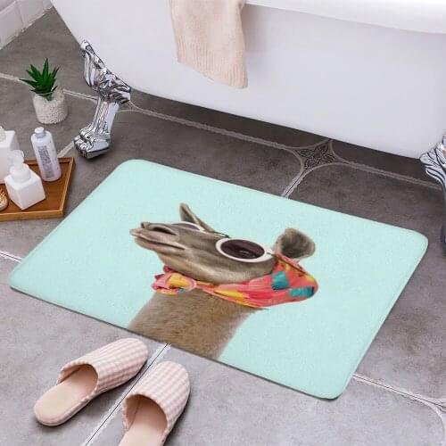 Fashion Lama 3D Print Doormats Rectangle Non-Slip DoorMat Bedroom Kitchen Entrance Print Door rugs Dropshipping