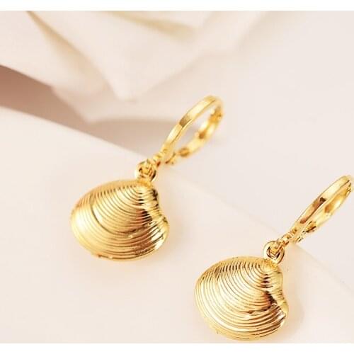 Fashion Women Natural Shell Drop Earrings abalone shell Bohemian Style Summer Holiday Dangle Earrings Handmade Simple Earrings