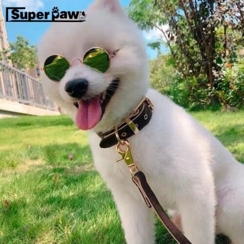 Fashion Pet Dog Leather Collar Leash Set for Small Medium Large Dogs Puppies Outdoor Pet Dog Leading Accessories MGL08