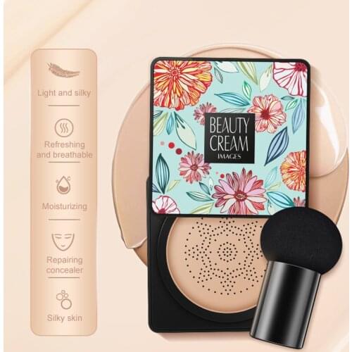 Natural Makeup Air Cushion BB Cream Whitening Liquid Concealer Fundation Oil Control Make up Cosmetic with Mushroom Puff TSLM1