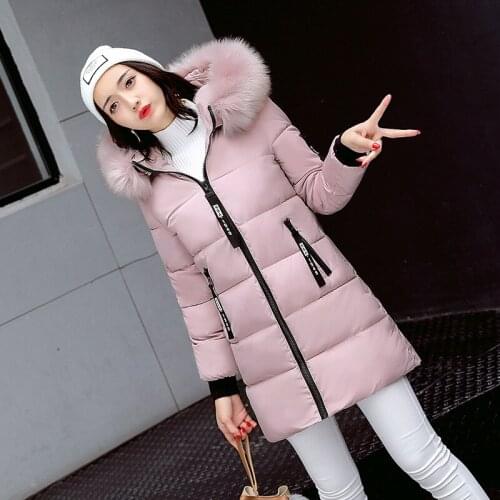 2019 New Parka Women Winter Long Coats Cotton Casual Fur Hooded Jackets Women Thick Warm Winter Parkas Female Overcoat Coat