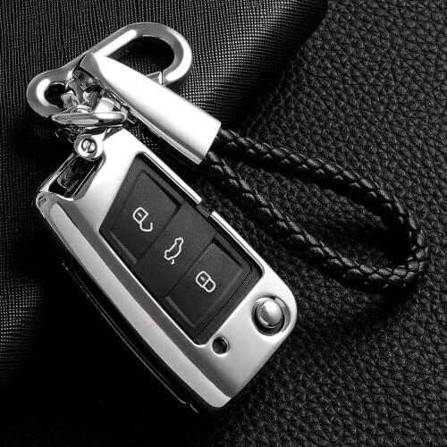 Dazzling Hard protect bag Keyfob key Case cover holder set wallet for Volkswagen Vw Golf 7 Mk7 3 Folding key protection shell