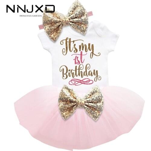 2021 New Summer Newborn Baby Girl 1st Birthday Party Dress Baby Tulle Tutu Lush Fluffy Dresses Cottion Infant Clothes Suits
