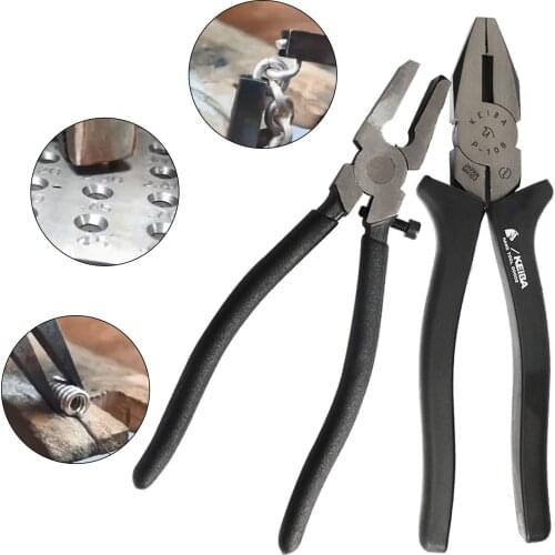 With Screws Flat Nose Wire Drawing Pliers Electrician Wire Pliers Imported Powerful Pliers Oblique Jaw Pliers