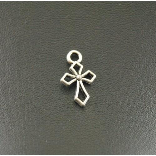 100pcs Silver Color Hollow Crosses Charms Creative Personality Jewelry Making Accessorys A814/A1278