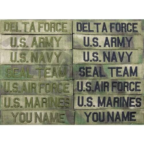 Custom Name Tape A-TACS FG Background Black And Green Letters Embroidery Patch