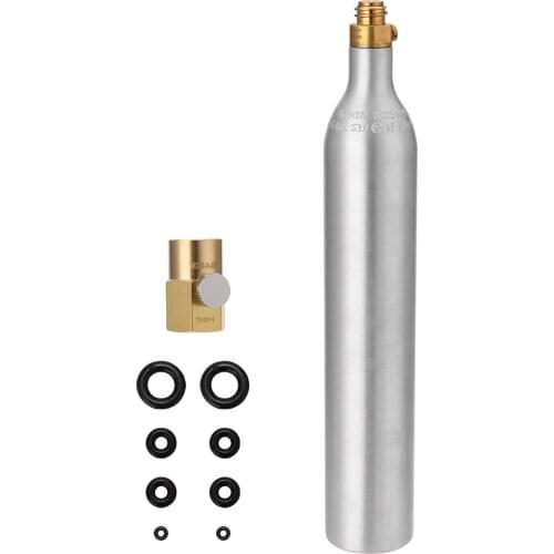 High Compressed Sodawater Bottle 0.6L Professional Cylinder Bottle with Refill Soda Adapter W21.8 Thread