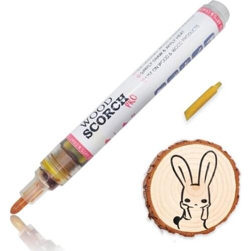 Wood Burning Pen Scorch Pen Marker Pyrography Pen Wood Burned Marker Pen for DIY Projects Fine Tip 0.12in