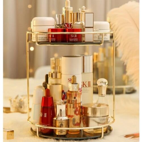 Nordic Makeup Organizer Basket Dressing Table Makeup Organizer Rack Bathroom Cosmetic Storage Box Jewelry Holder Display Stand